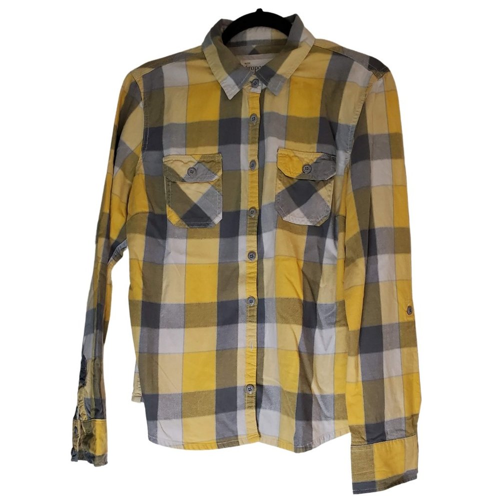 Yellow Plaid Aeropostale Flannel Shirt